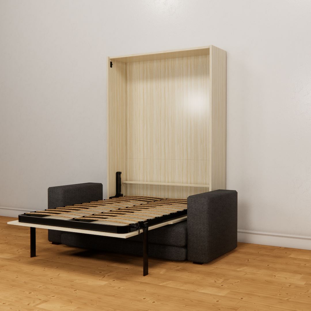 K68 Motorized vertical wall bed with sofa 1500 x 1900 Easy Space PH