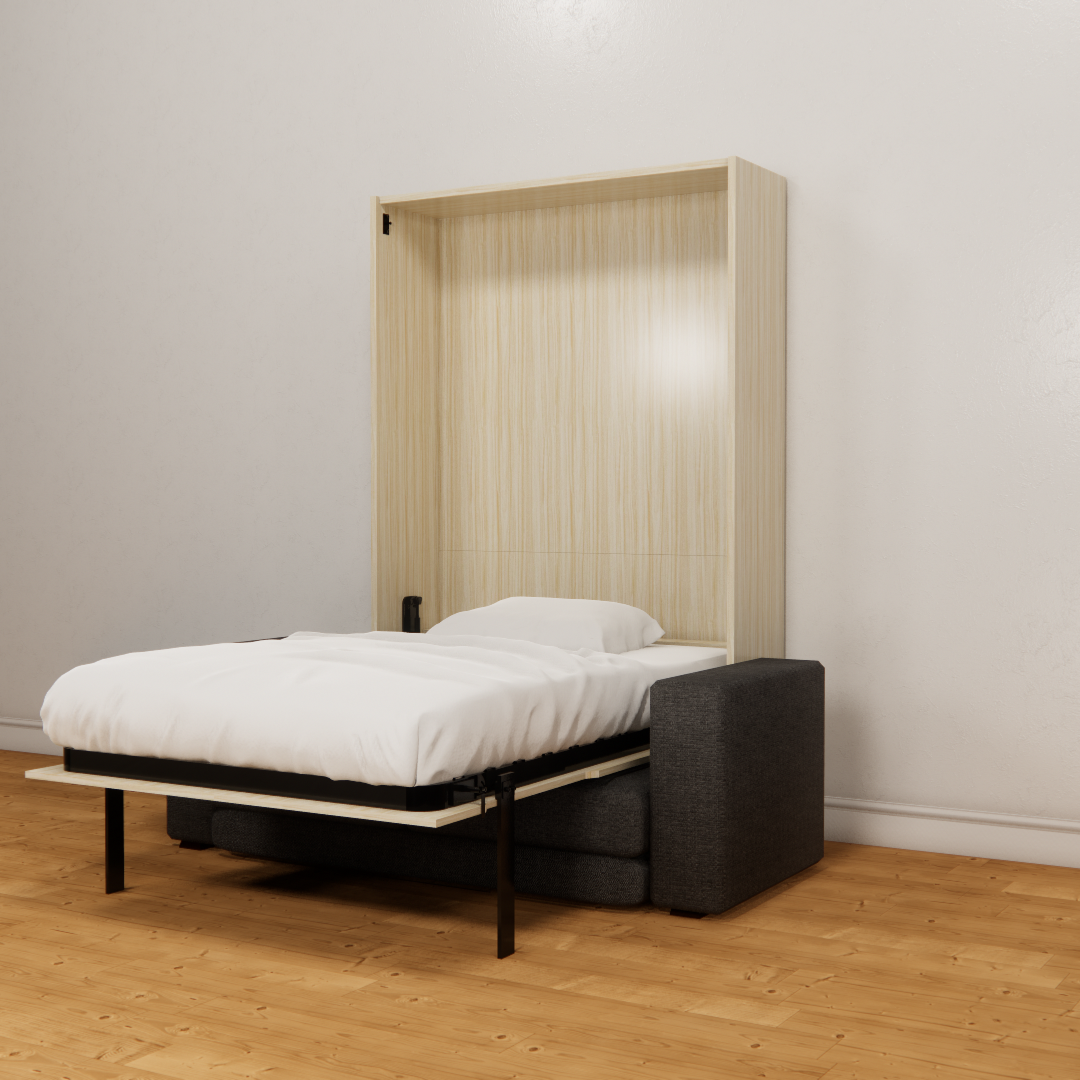 K68 Motorized vertical wall bed with sofa 1500 x 1900 Easy Space PH