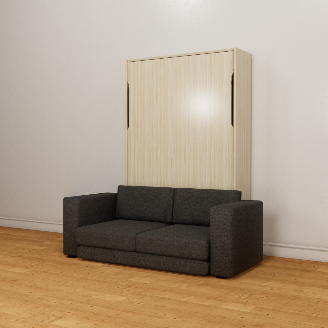 Q68 - MANUAL VERTICAL WALL BED WITH SOFA 1500x1900mm (60'' x 75'' Queen Size Bed) Easy Space PH