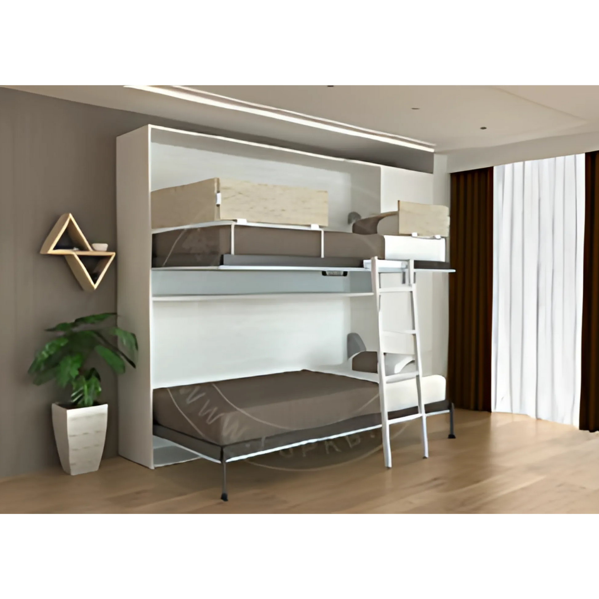 HORIZONTAL WALL & WARDROBE BUNKS/HANGING WALL BED 1200X1900 - BT1219 (PRE-ORDER) Easy Space PH