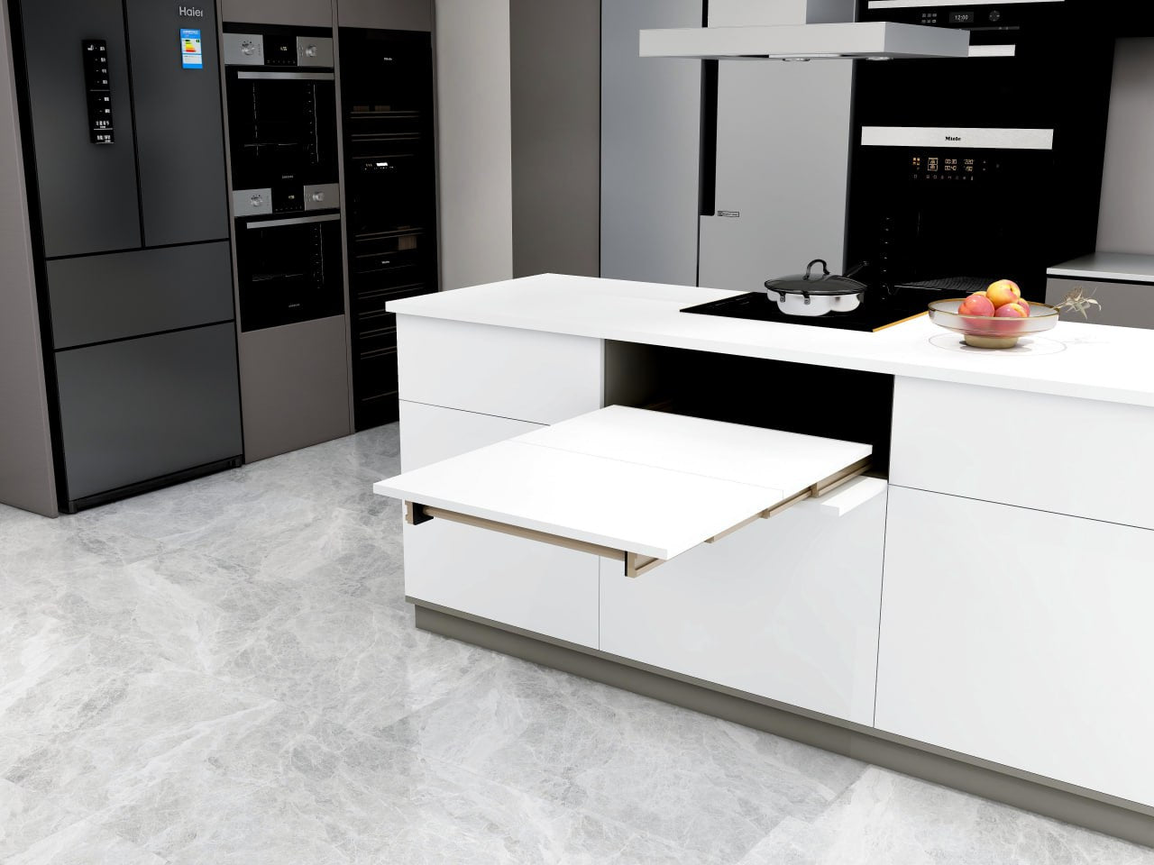 Invisible Flat Push Table Slide Easy Space PH