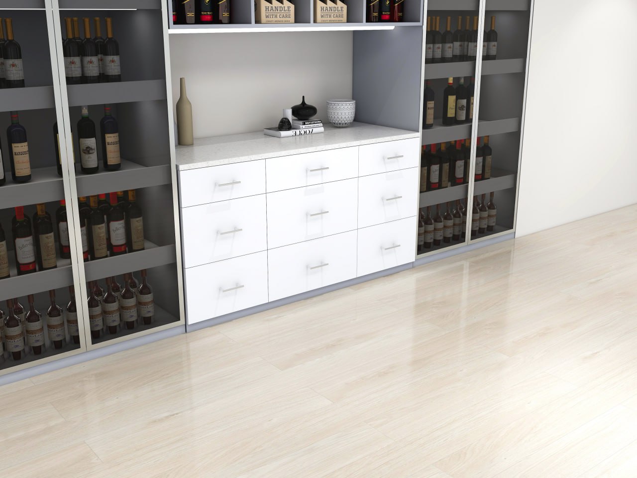 TELESCOPIC EXTENDING TABLE SLIDE CHAMPAGNE WITH SINGLE LEG (PRE-ORDER) Easy Space PH