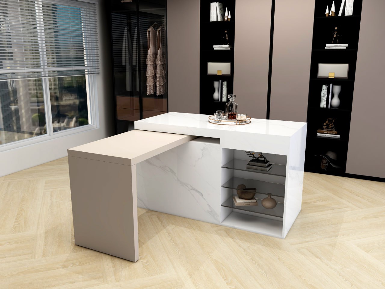 G9A-90°- 90° Swivel Kitchen Island Table Slide with 400mm or 460mm Swivel Plat (PRE-ORDER) Easy Space PH