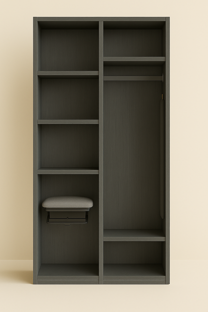 ES-005 Wardrobe with Mirror and Iron Stand
