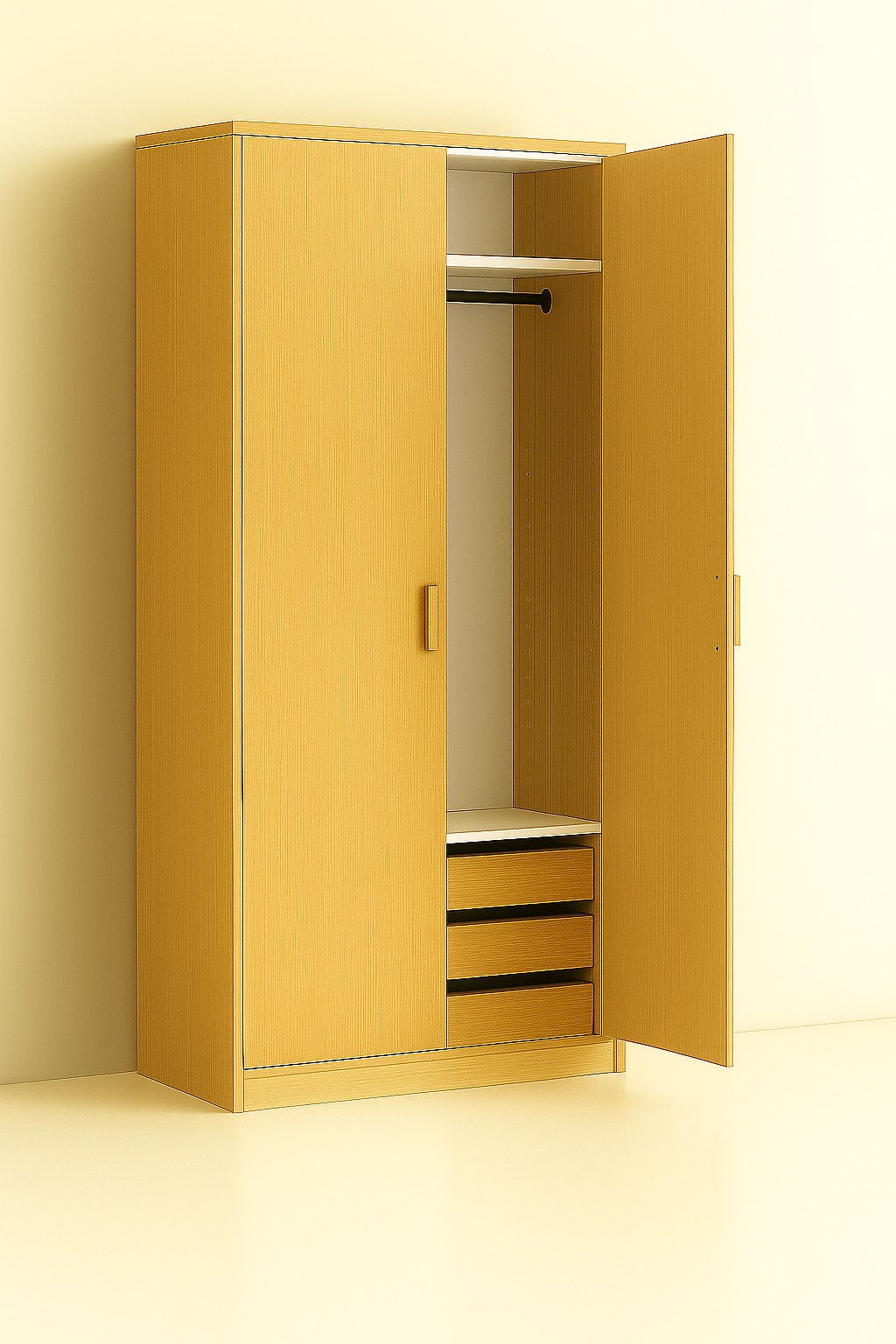 ES-003 Wardrobe with Hanger Rod and Drawer