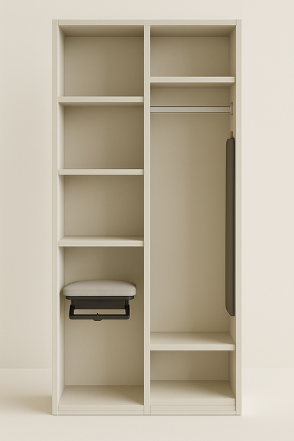 ES-005 Wardrobe with Mirror and Iron Stand