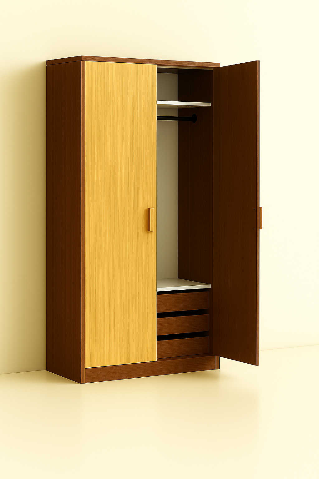 ES-003 Wardrobe with Hanger Rod and Drawer