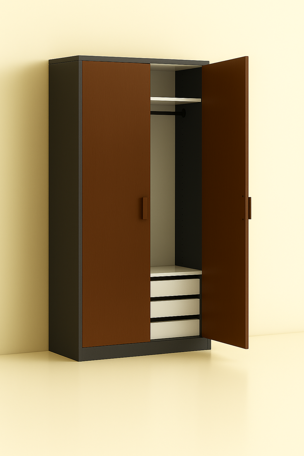 ES-003 Wardrobe with Hanger Rod and Drawer