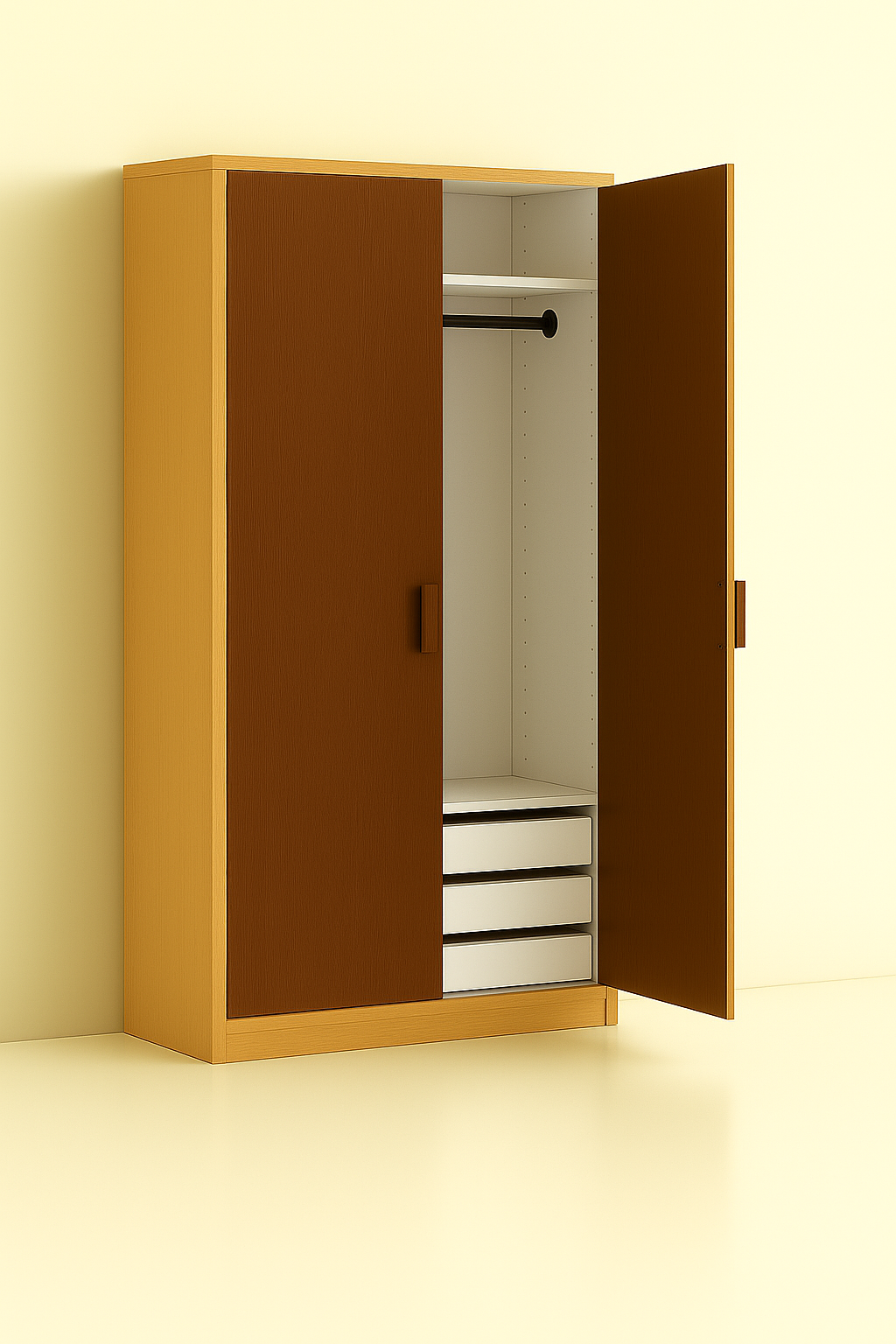 ES-003 Wardrobe with Hanger Rod and Drawer