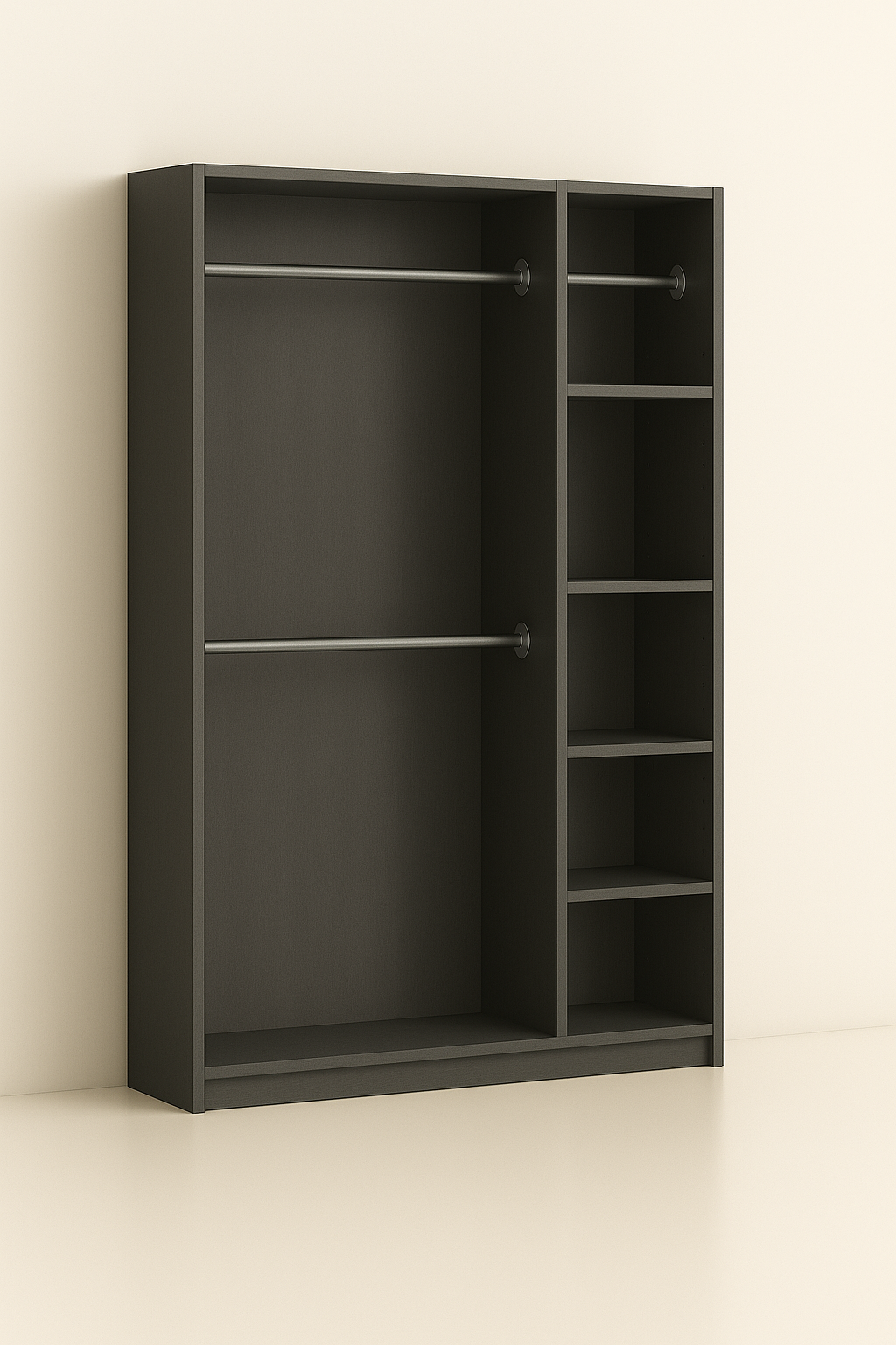 ES-004 Wardrobe with Hanger Rod and Shelves