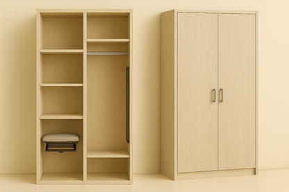 ES-005 Wardrobe with Mirror and Iron Stand