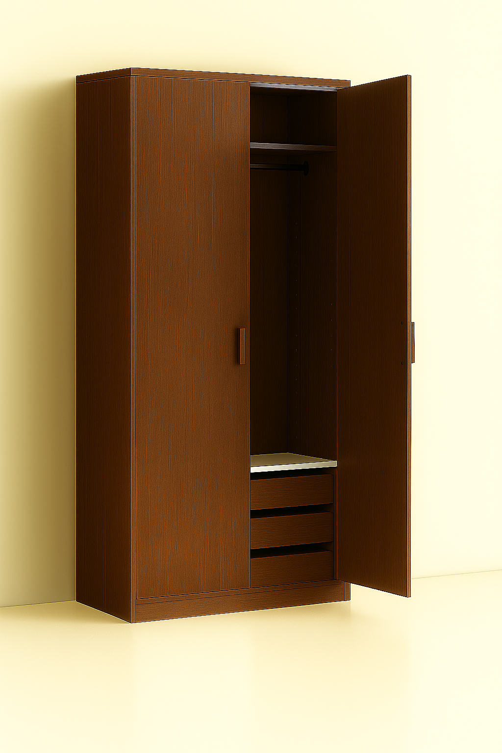 ES-003 Wardrobe with Hanger Rod and Drawer