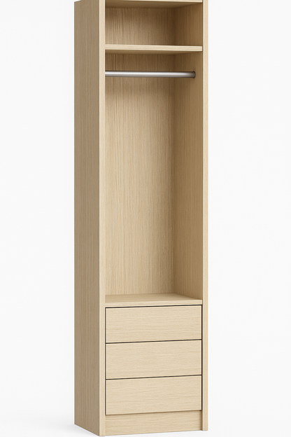 ES-003 Wardrobe with Hanger Rod and Drawer