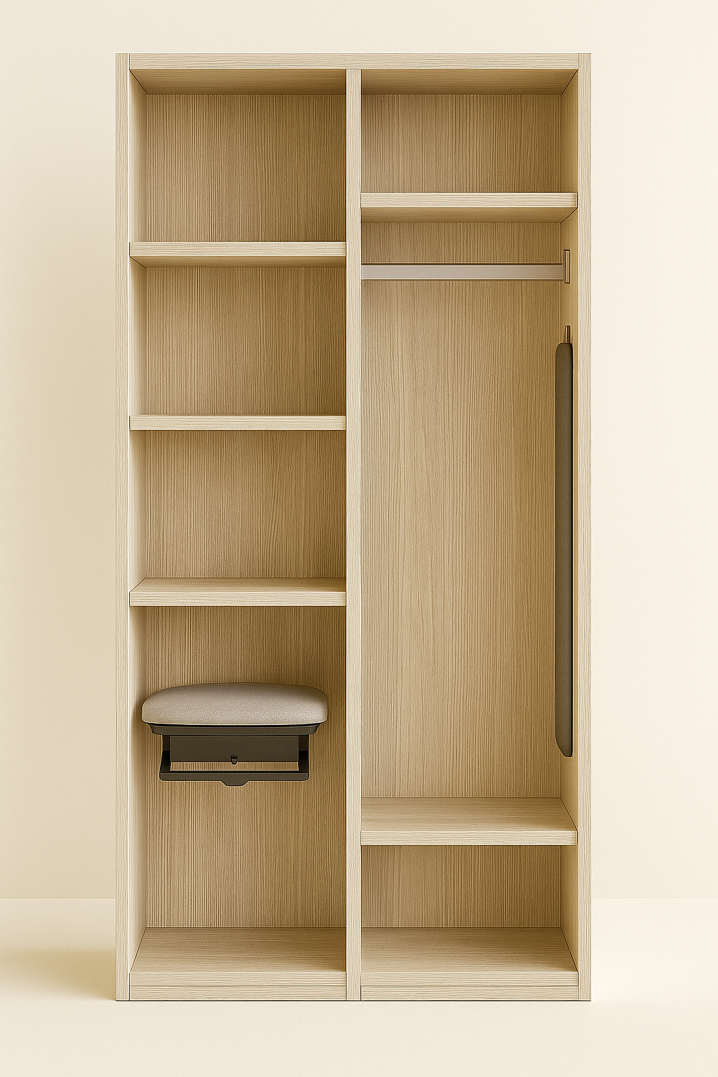 ES-005 Wardrobe with Mirror and Iron Stand