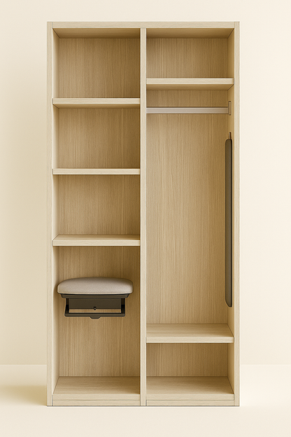 ES-005 Wardrobe with Mirror and Iron Stand