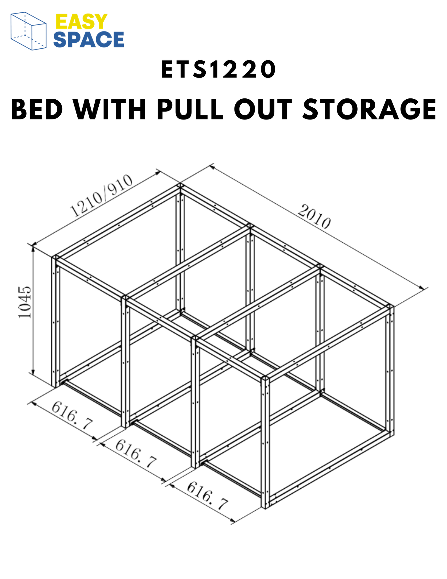 Bed with Pull Out Storage - ETS1220