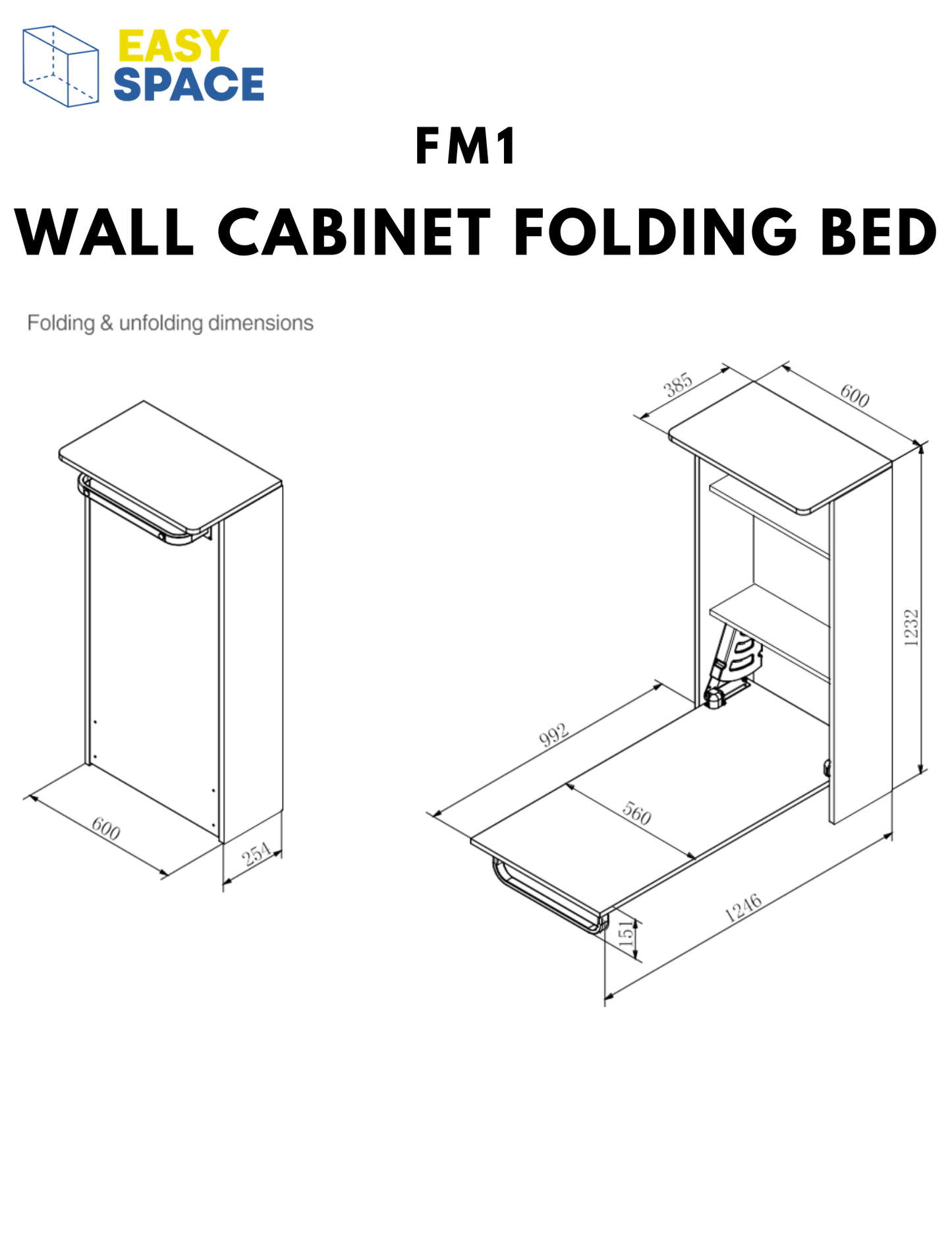 Wall Cabinet Folding Bed - FM1