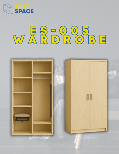 ES-005 Wardrobe with Mirror and Iron Stand