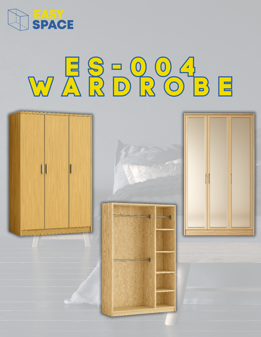 ES-004 Wardrobe with Hanger Rod and Shelves