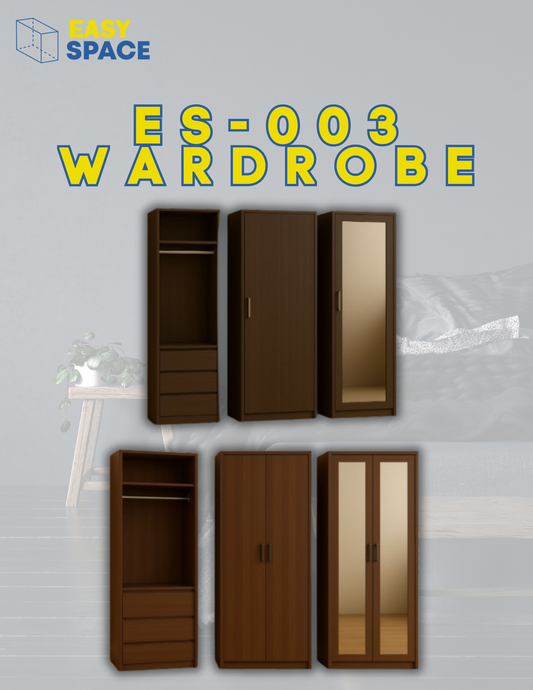ES-003 Wardrobe with Hanger Rod and Drawer
