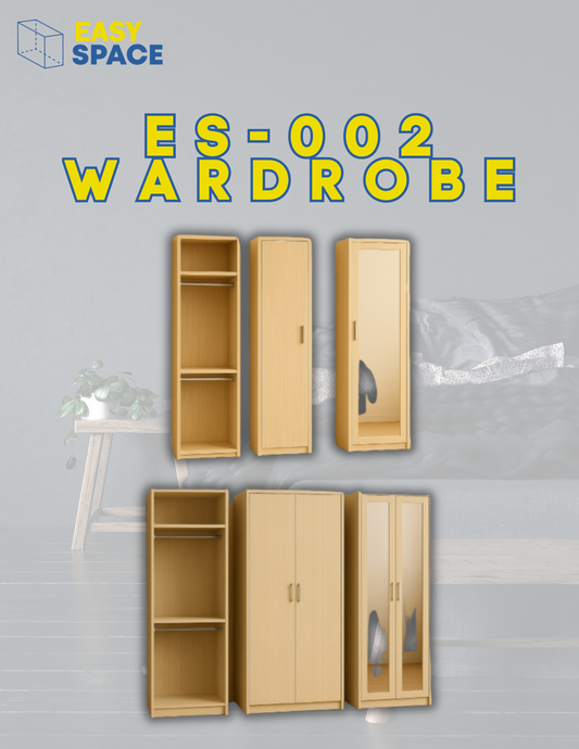 ES-002 Wardrobe with Hanger Rod and Shelf