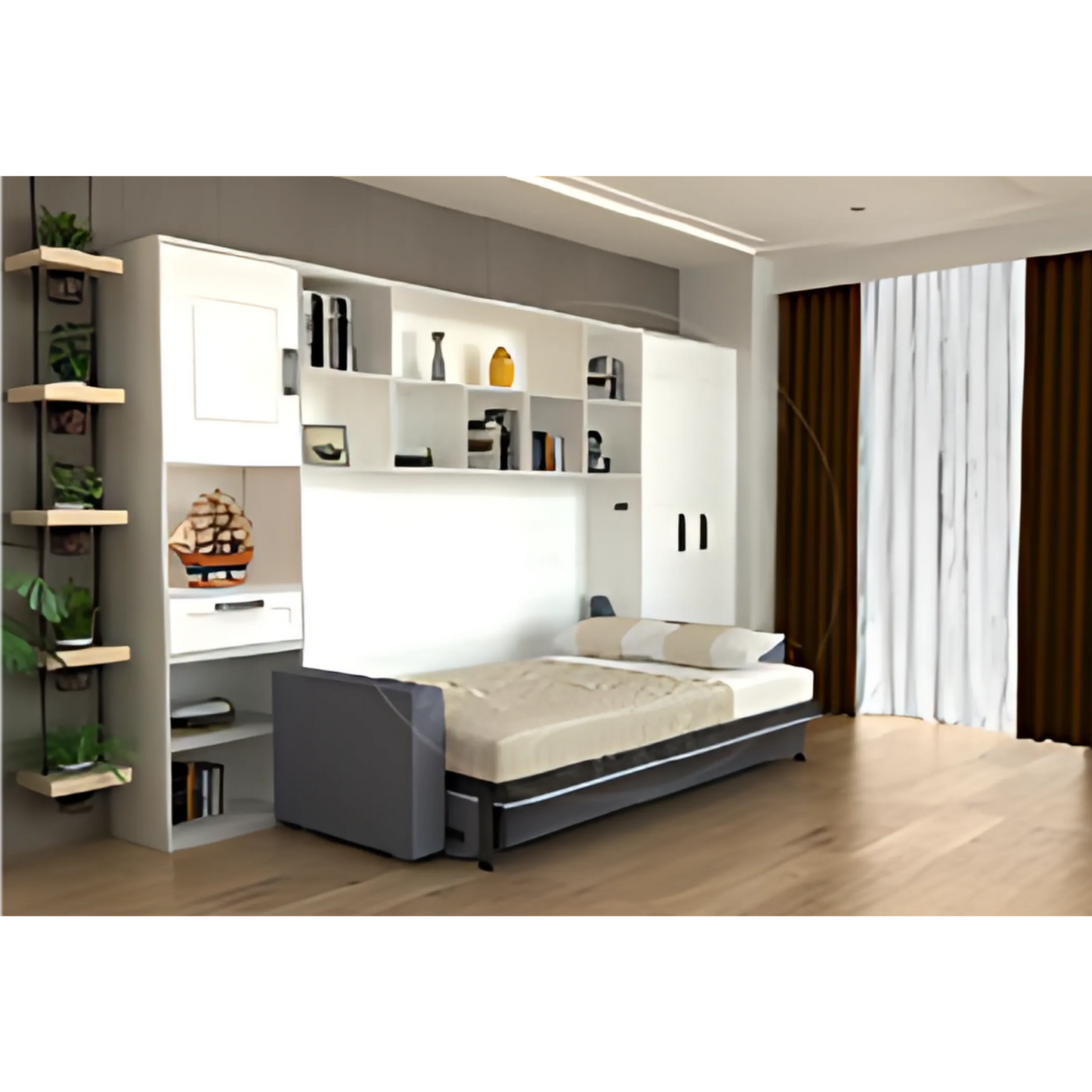 JHM1520-Horizontal Wall Bed With Integrated Sofa