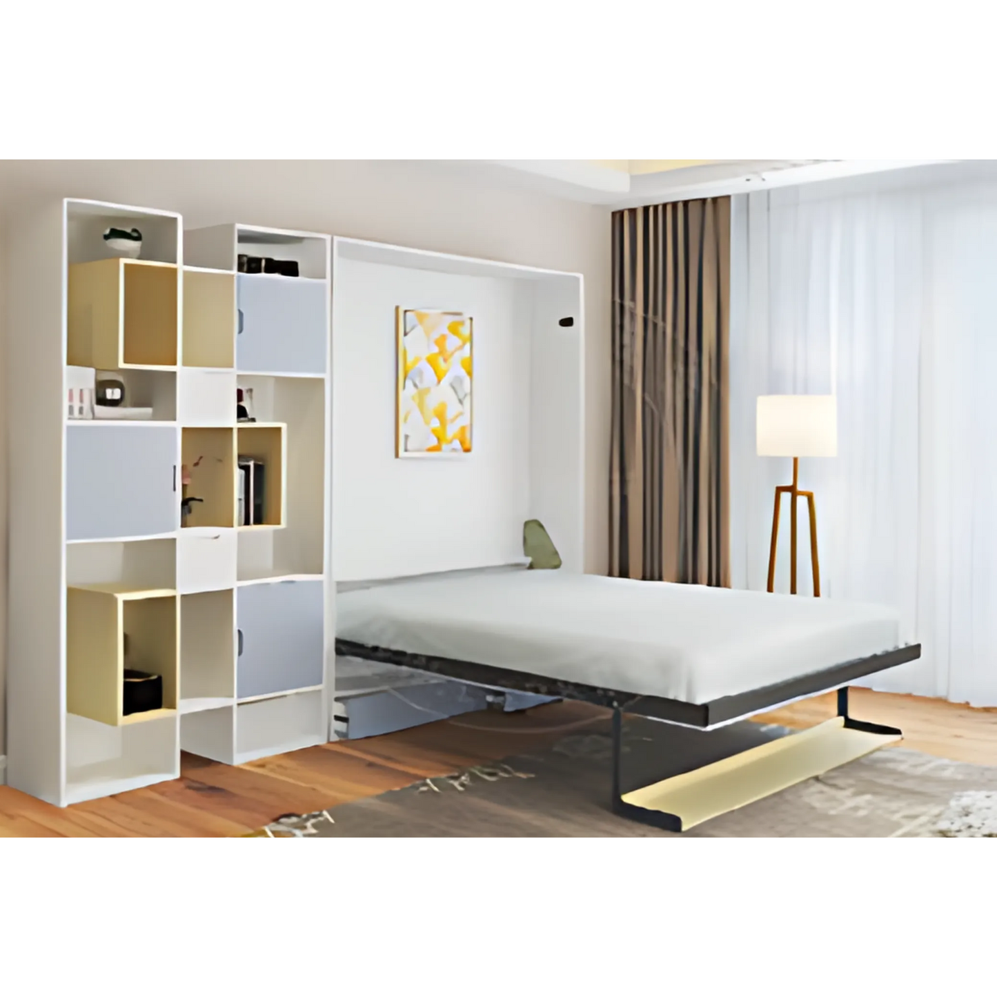 JVJ0919-Vertical Wall Bed With Bookshelf