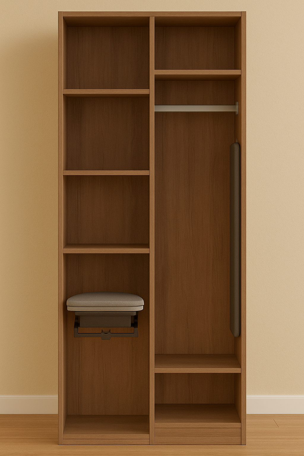 ES-005 Wardrobe with Mirror and Iron Stand