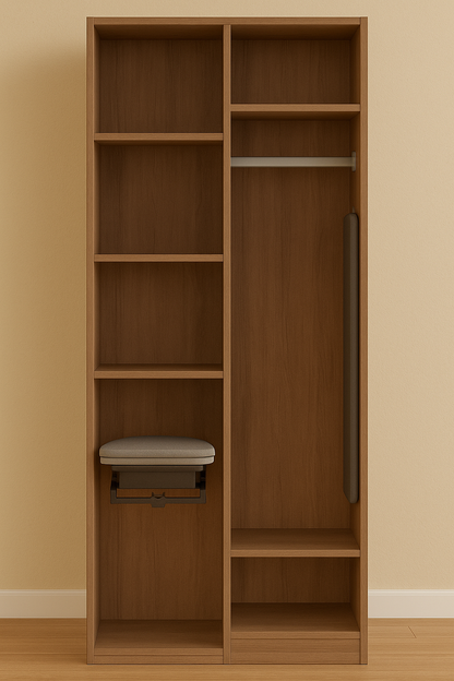 ES-005 Wardrobe with Mirror and Iron Stand