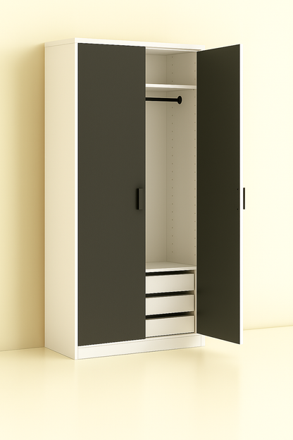 ES-003 Wardrobe with Hanger Rod and Drawer