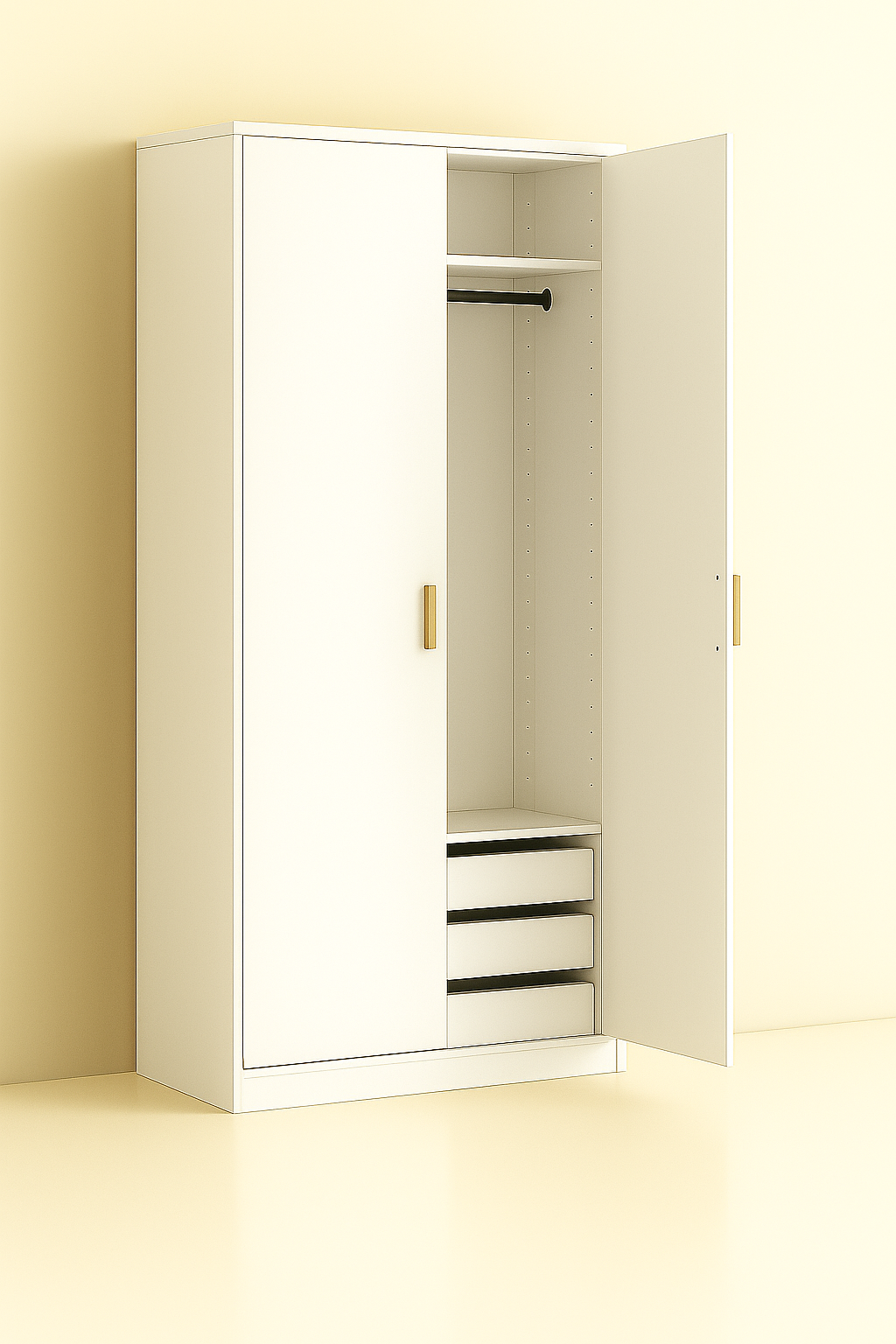ES-003 Wardrobe with Hanger Rod and Drawer
