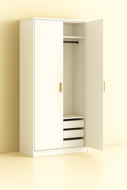 ES-003 Wardrobe with Hanger Rod and Drawer