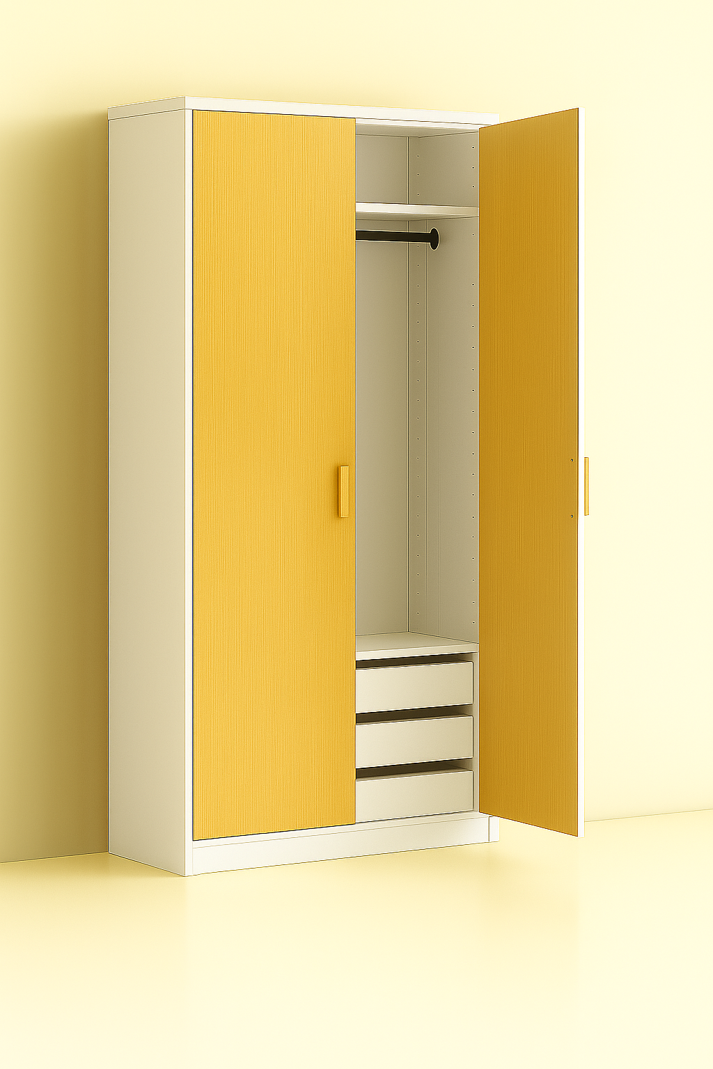 ES-003 Wardrobe with Hanger Rod and Drawer