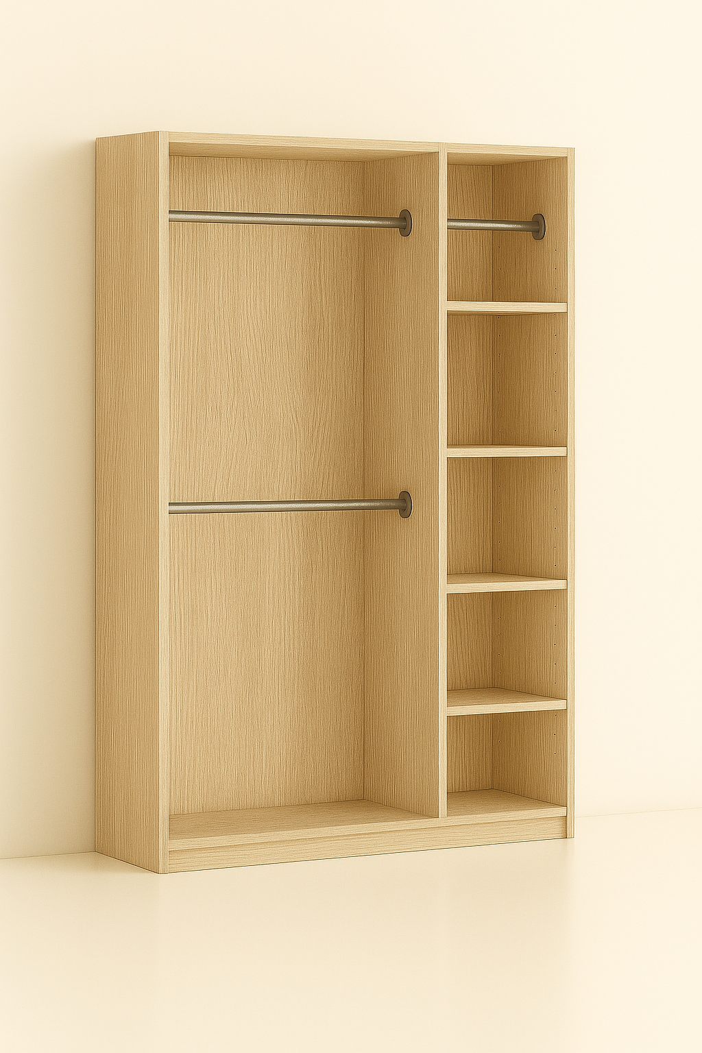 ES-004 Wardrobe with Hanger Rod and Shelves