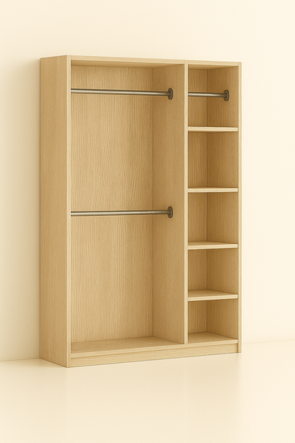 ES-004 Wardrobe with Hanger Rod and Shelves