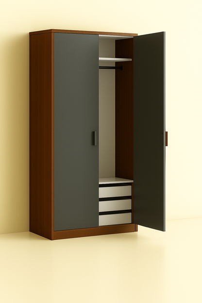 ES-003 Wardrobe with Hanger Rod and Drawer